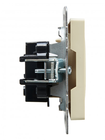 IEK BRITE Розетка 1-местная без заземления без защитных шторок 10А РС10-1-0-БрКр бежевый , BR-R10-10-K10