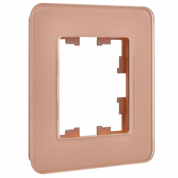 IEK BRITE Рамка 1-местная РУ-1-2-Бр стекло дымчатый RE , BR-M12-G-41-K97