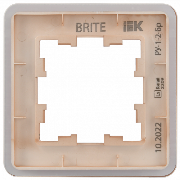 IEK BRITE Рамка 1-местная РУ-1-2-Бр стекло дымчатый RE , BR-M12-G-41-K97