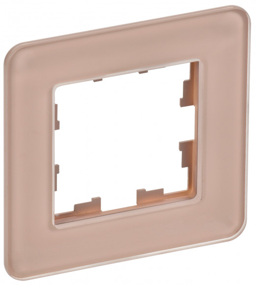 IEK BRITE Рамка 1-местная РУ-1-2-Бр стекло дымчатый RE IEK, BR-M12-G-41-K97