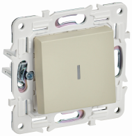 SKANDY Выключатель 1-клавишный проходной с индикацией 10А SK-V08B бежевый , SK-V12-1-10-K10