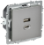 IEK BRITE Розетка USB A+C 45Вт высокоскоростная зарядка РЮ11-2-БрС сталь , BR-U22-045-K46
