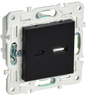 SKANDY Розетка USB A+C 3,1А SK-R14Bl черный , SK-U22-D31-K02 SKANDY Розетка USB A+C 3,1А SK-R14Bl черный , SK-U22-D31-K02