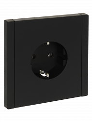 FORTE&PIANO Розетка 1-местная с заземлением без защитных шторок безвинтовое крепление 16А FP114 черный , FP-R11-16-1-K02
