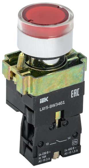 IEK Кнопка управления LAY5-BW3461 с подсветкой красный 1NO IEK, BBT50-BW-K04 IEK Кнопка управления LAY5-BW3461 с подсветкой красный 1NO IEK, BBT50-BW-K04