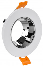 LIGHTING Светильник 4106 встраиваемый поворотный под лампу GU10 белый/хром пластик IEK, LT-UVB0-4106-GU10-1-K23