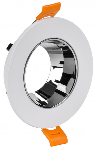 IEK LIGHTING Светильник 4106 встраиваемый поворотный под лампу GU10 белый/хром пластик IEK, LT-UVB0-4106-GU10-1-K23