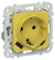 IEK FLITE Розетка 1-местная с заземлением с защитными шторками 16А с USB A+C 20Вт безвинтовое крепление РСЮшс11-1-ФлЖК желтый карри IEK, FI-R14-16-1-U22-020-K44