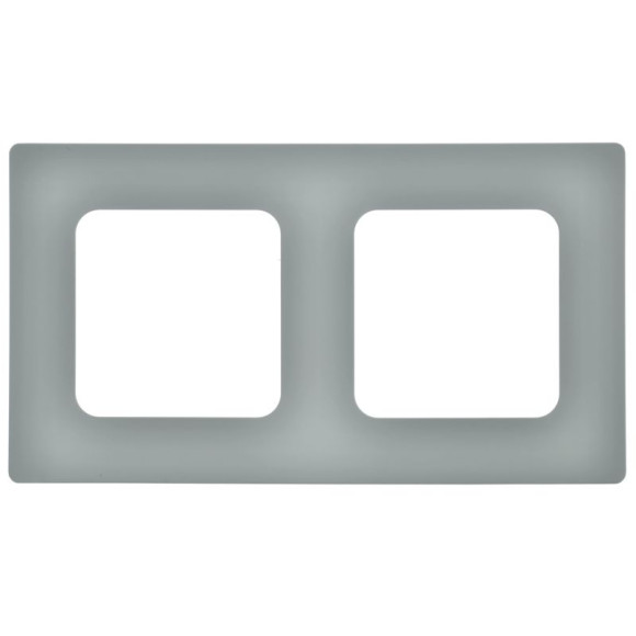 IEK FLITE Рамка 2-местная РУ-2-К-ФлС серый IEK, FI-M22-32-20-K03, Classic