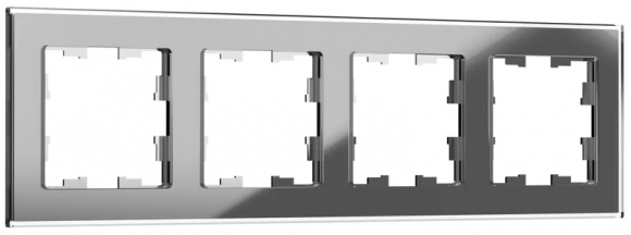 IEK BRITE Рамка 4 -местная РУ-4-2-БрСе стекло серый IEK, BR-M42-G-K03