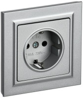 BRITE Розетка 1-местная с заземлением с защитными шторками 16А в сборе РСР14-1-0-БрА алюминий IEK, BR-R14-16-K47-F BRITE Розетка 1-местная с заземлением с защитными шторками 16А в сборе РСР14-1-0-БрА алюминий IEK, BR-R14-16-K47-F