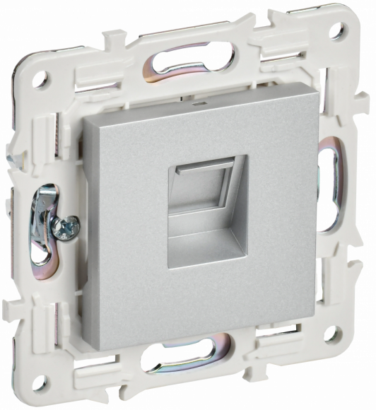 IEK SKANDY Розетка компьютерная RJ45 кат.6 SK-K02S серебряный IEK, SK-K10-2-K23