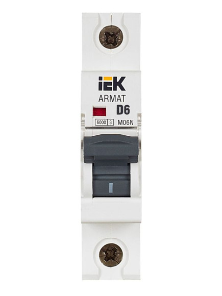 IEK ARMAT Автоматический выключатель M06N 1P D 6А IEK, AR-M06N-1-D006