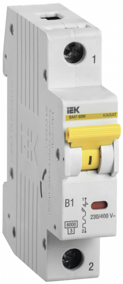 IEK KARAT Автоматический выключатель ВА47-60M 1P D 50А 6кА IEK, MVA31-1-050-D