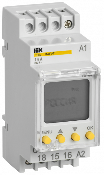 IEK Таймер ТЭ80 цифровой 16А 230В на DIN-рейку KARAT IEK, MTA10-16-080