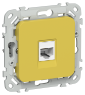 FLITE Розетка компьютерная RJ45 категория 5Е UTP РК5е-1-0-ФлЖК желтый карри IEK, FI-K12-1-K44