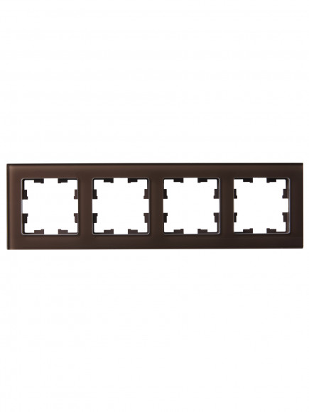 IEK BRITE Рамка 4 -местная РУ-4-2-БрТБ стекло темная бронза , BR-M42-G-K45