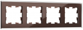 BRITE Рамка 4 -местная РУ-4-2-БрТБ стекло темная бронза , BR-M42-G-K45