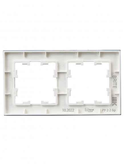 IEK BRITE Рамка 2-местная РУ-2-2-Бр стекло белый матовый , BR-M22-G-31-K01