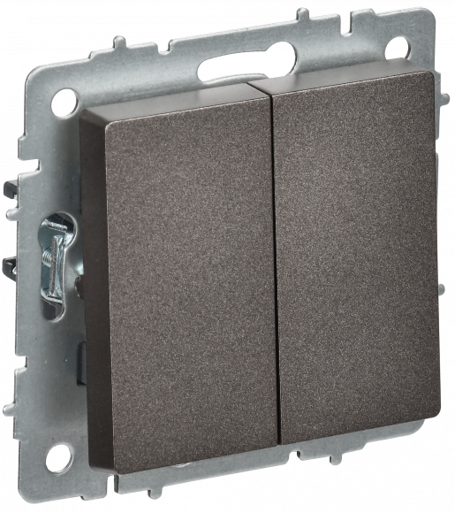 IEK BRITE Выключатель 2-клавишный перекрестный 10А ВС10-2-3-БрТБ темная бронза , BR-V23-0-10-K45