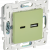 SKANDY Розетка USB A+C 3,1А SK-R14G мятный IEK, SK-U22-D31-K06