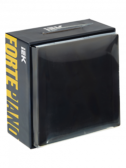 IEK FORTE&PIANO Выключатель 1-клавишный проходной 10А FP103 черный , FP-V12-0-10-1-K02