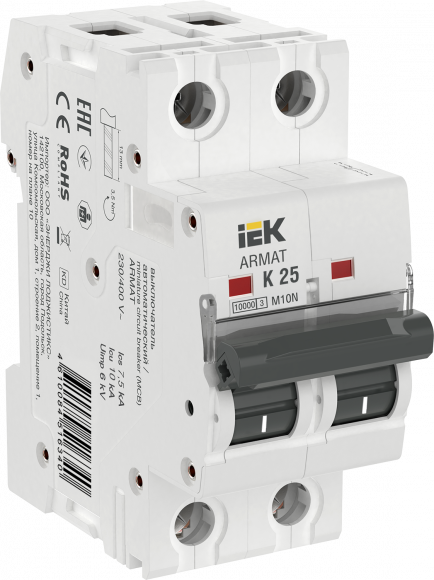 IEK ARMAT Автоматический выключатель M10N 2P K 25А IEK, AR-M10N-2-K025