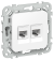IEK FLITE Розетка 2-местная компьютерная RJ45 категория 6 UTP РК6-2-0-ФлБ белый IEK, FI-K22-2-K01