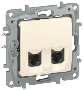 IEKETIKA Розетка компьютерная двойная RJ45 категория 6 UTP 6723541 слоновая кость IEK