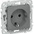 FLITE Розетка с заземлением с защитными шторками безвинтовое крепление 16А РСш11-1-ФлМА мокрый асфальт IEK, FI-R14-16-1-K80