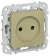 IEK FLITE Розетка без заземления с защитными шторками безвинтовое крепление 10А РСш01-1-ФлО оливковый IEK, FI-R13-10-1-K26