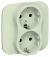 IEK FLITE Розетка 2-местная с заземлением без защитных шторок безвинтовое крепление 16А РС12-1-А-ФлП панг IEK, FI-R21A-16-1-K92