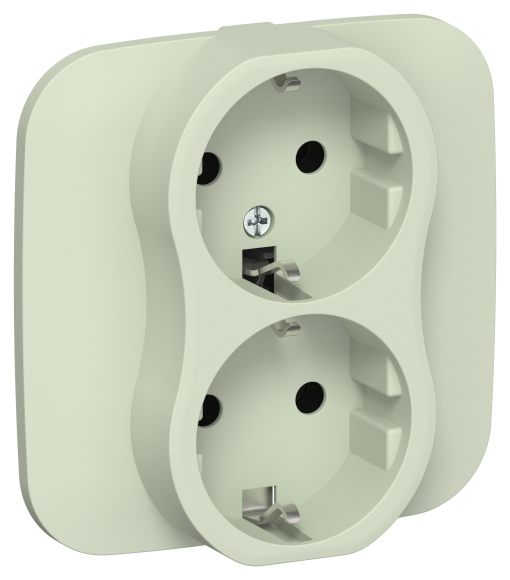 IEK FLITE Розетка 2-местная с заземлением без защитных шторок безвинтовое крепление 16А РС12-1-А-ФлП панг IEK, FI-R21A-16-1-K92