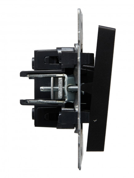 IEK BRITE Выключатель 1-клавишный 10А ВС10-1-0-БрЧ черный , BR-V10-0-10-K02