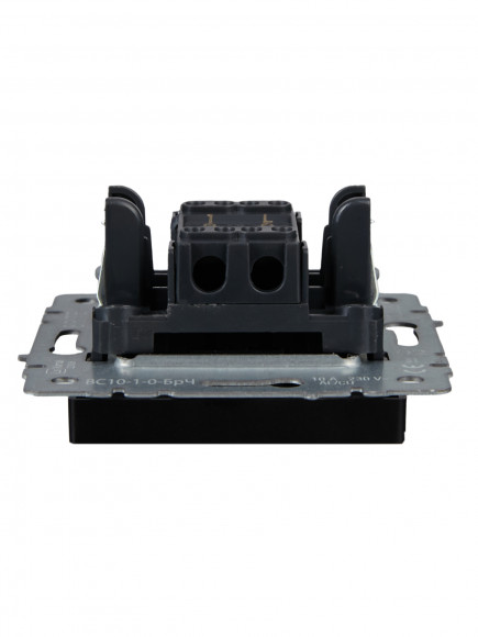 IEK BRITE Выключатель 1-клавишный 10А ВС10-1-0-БрЧ черный , BR-V10-0-10-K02