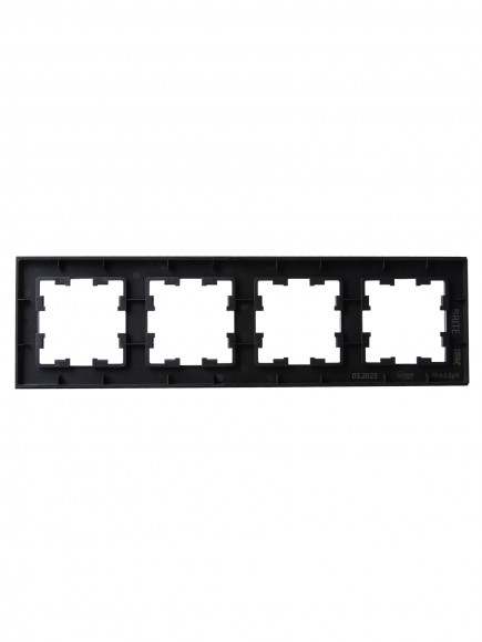 IEK BRITE Рамка 4 -местная РУ-4-2-БрЧ стекло черный , BR-M42-G-K02