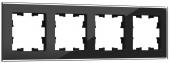 BRITE Рамка 4 -местная РУ-4-2-БрЧ стекло черный , BR-M42-G-K02
