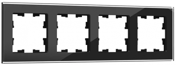 IEK BRITE Рамка 4 -местная РУ-4-2-БрЧ стекло черный IEK, BR-M42-G-K02
