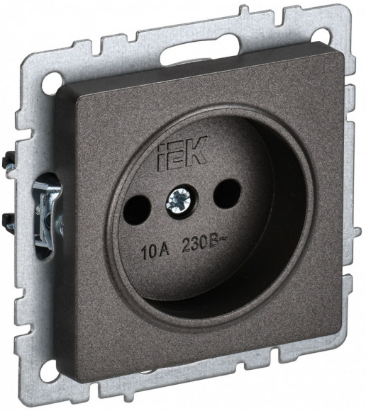 IEK BRITE Розетка 1-местная без заземления без защитных шторок 10А РС10-1-0-БрТБ темная бронза IEK, BR-R10-10-K45