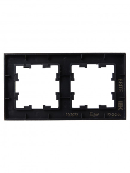 IEK BRITE Рамка 2-местная РУ-2-2-Бр стекло черный матовый , BR-M22-G-31-K02