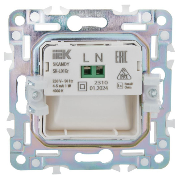 IEK SKANDY Подсветка LED встраиваемая SK-L01Gr серый , SK-FL20-K03