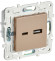 IEK SKANDY Розетка USB A+C 3,1А SK-R14Sa песочный , SK-U22-D31-K98