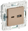 IEK SKANDY Розетка USB A+C 3,1А SK-R14Sa песочный , SK-U22-D31-K98