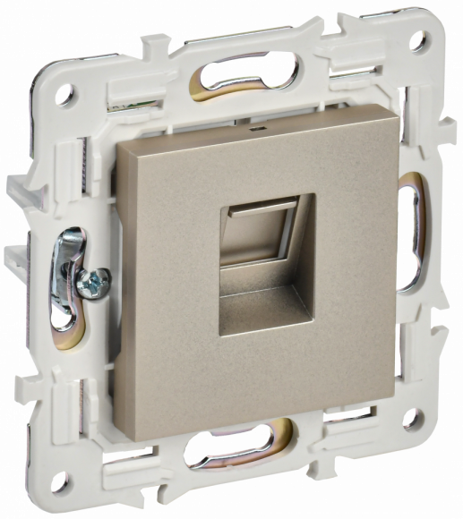 IEK SKANDY Розетка компьютерная RJ45 кат.6 SK-K02Sh шампань IEK, SK-K10-2-K37