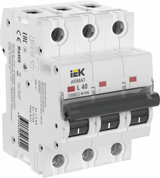 IEK ARMAT Автоматический выключатель M10N 3P L 40А IEK, AR-M10N-3-L040