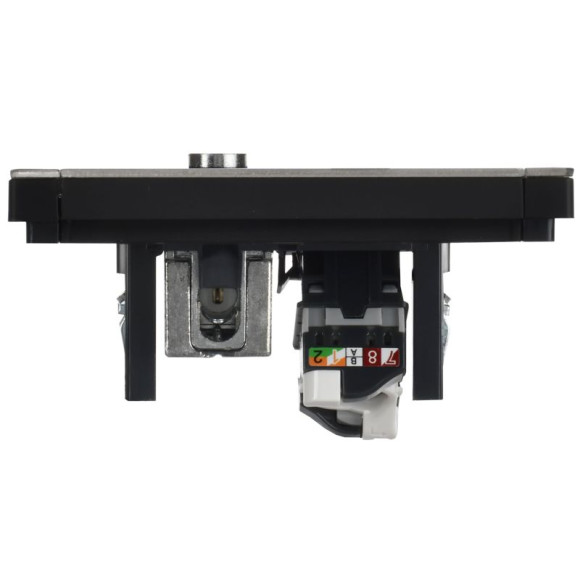 IEK FORTE&PIANO Розетка двойная TV+RJ45 кат.5E FP736M металл никель IEK, FP-AK20-1-M-K50