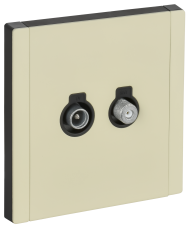 FORTE&PIANO Розетка двойная TV+SAT FP838M металл серый сланец IEK, FP-AF20-O-M-K41