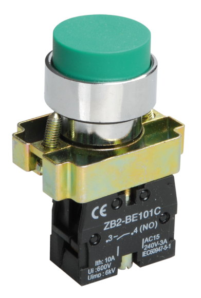 IEK Кнопка управления LAY5-BL31 без подсветки зеленая 1NO IEK, BBT70-BL-K06