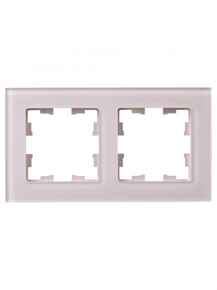 IEK BRITE Рамка 2-местная РУ-2-2-Бр стекло розовый матовый , BR-M22-G-31-K14