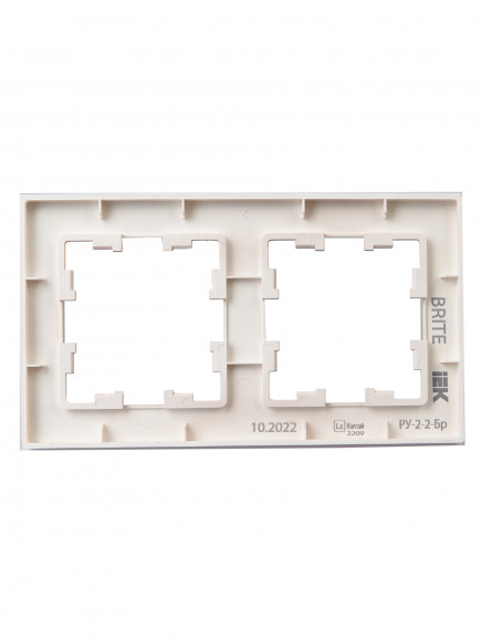 IEK BRITE Рамка 2-местная РУ-2-2-Бр стекло розовый матовый , BR-M22-G-31-K14